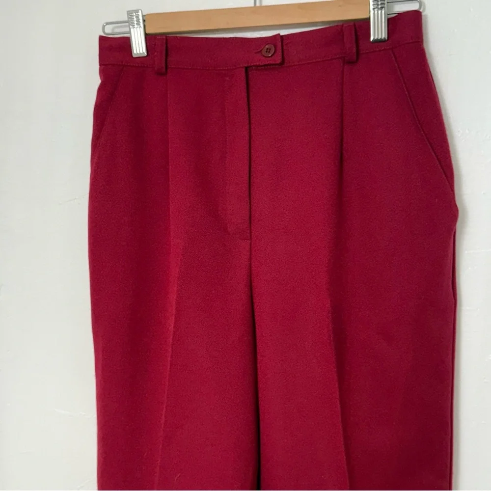 Napa‎ Studio Women's Lined Straight Leg Pants, Side Pockets, Maroon, Size 10